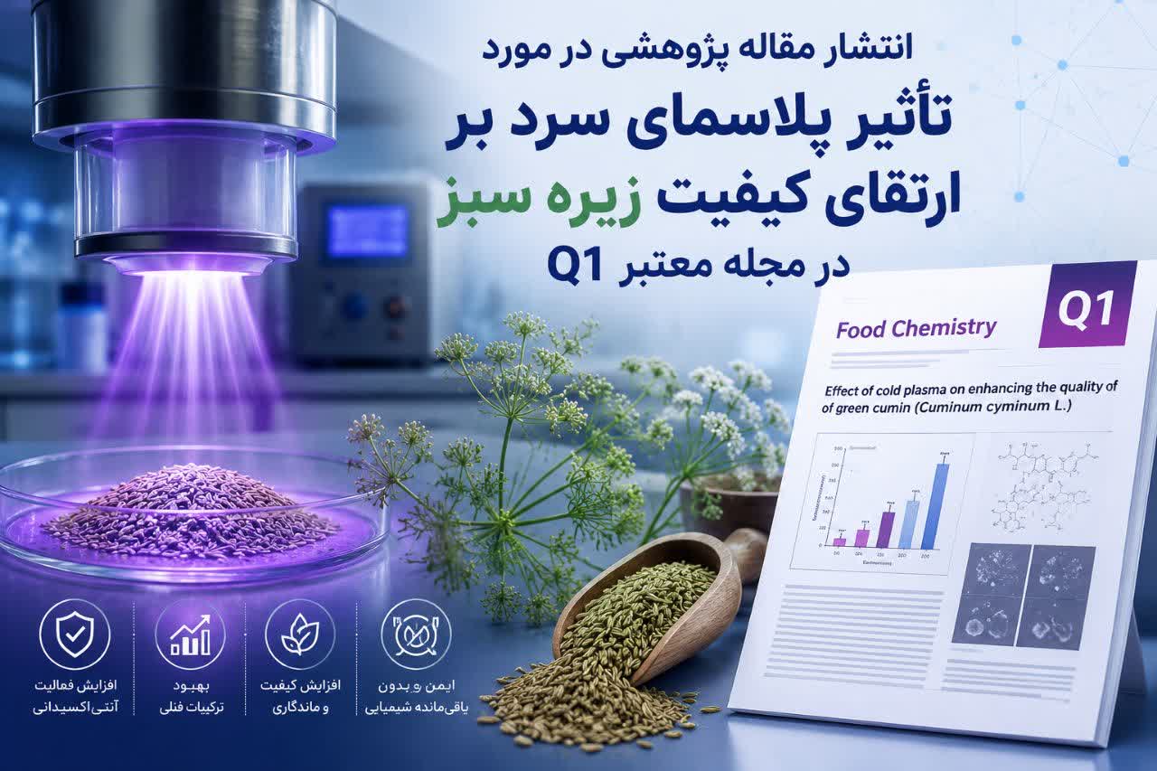 انتشار مقاله پژوهشی در مورد تأثیر پلاسمای سرد بر ارتقای کیفیت زیره سبز در مجله معتبر Q1