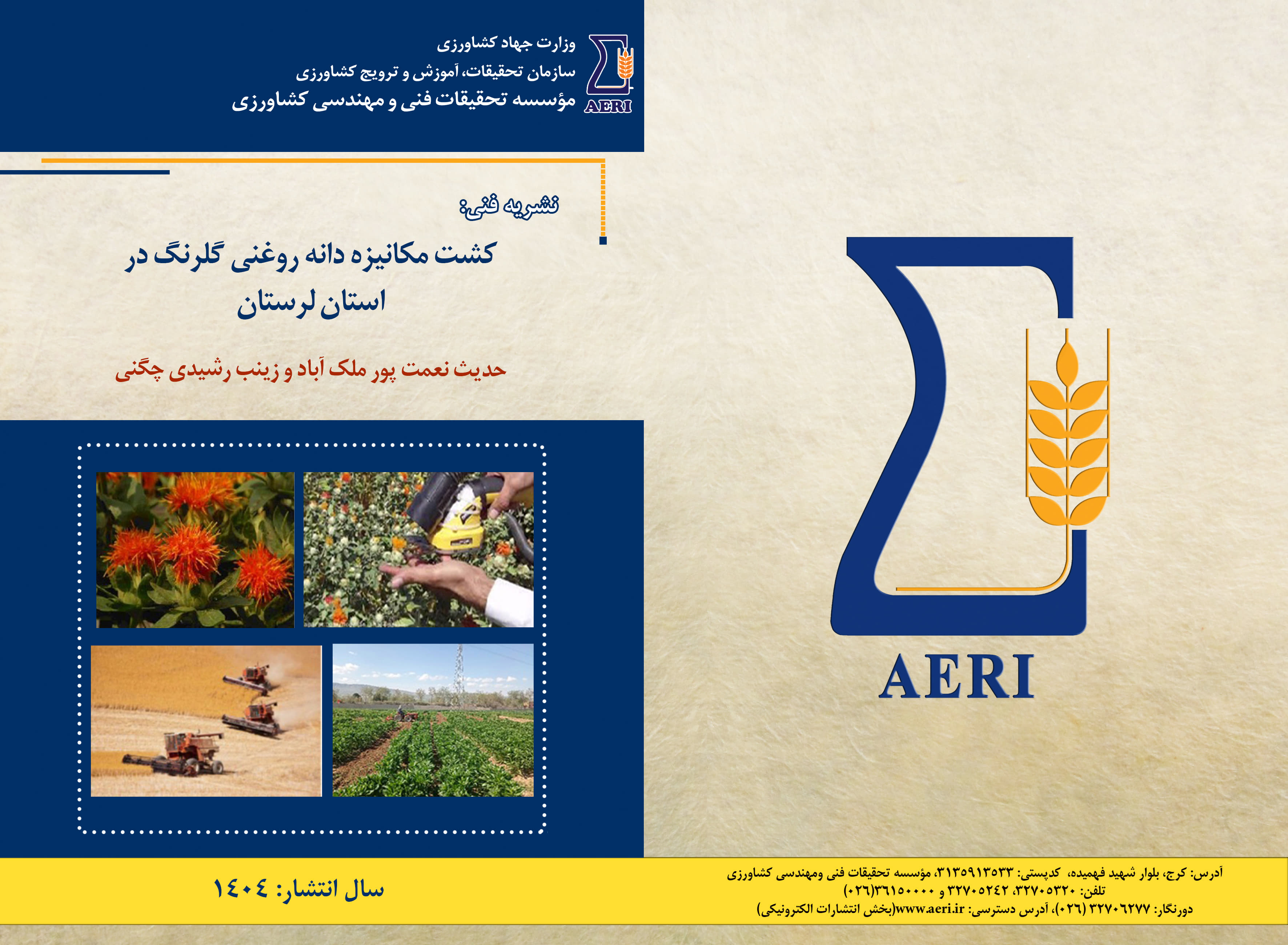 کشت مکانیزه دانه روغنی گلرنگ استان لرستان