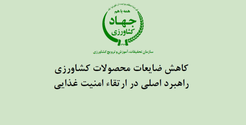 کاهش ضایعات محصولات کشاورزی راهبرد اصلی در ارتقای امنیت غذایی